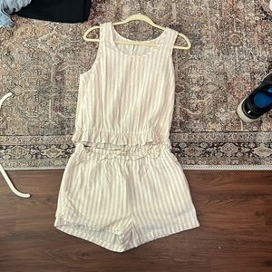 Striped linen summer set